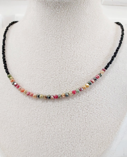 “Forest Light” Crystal Beaded Choker – Inspired by Autumn Colors and Natural Harmony