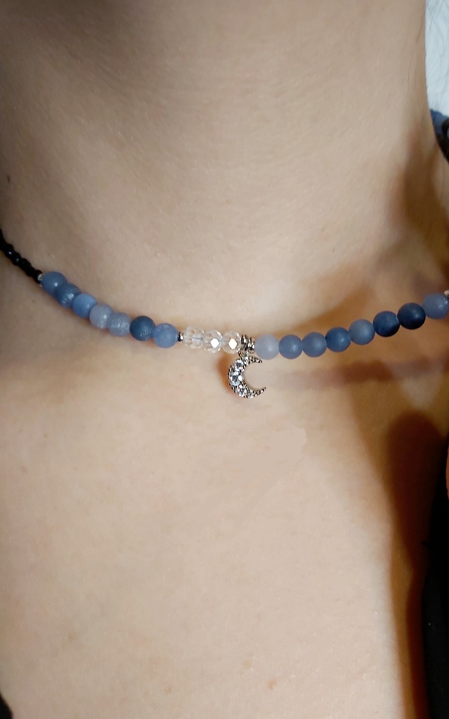 “Lunar Shadow” – Blue Aventurine, Moon & Star Jewelry Set