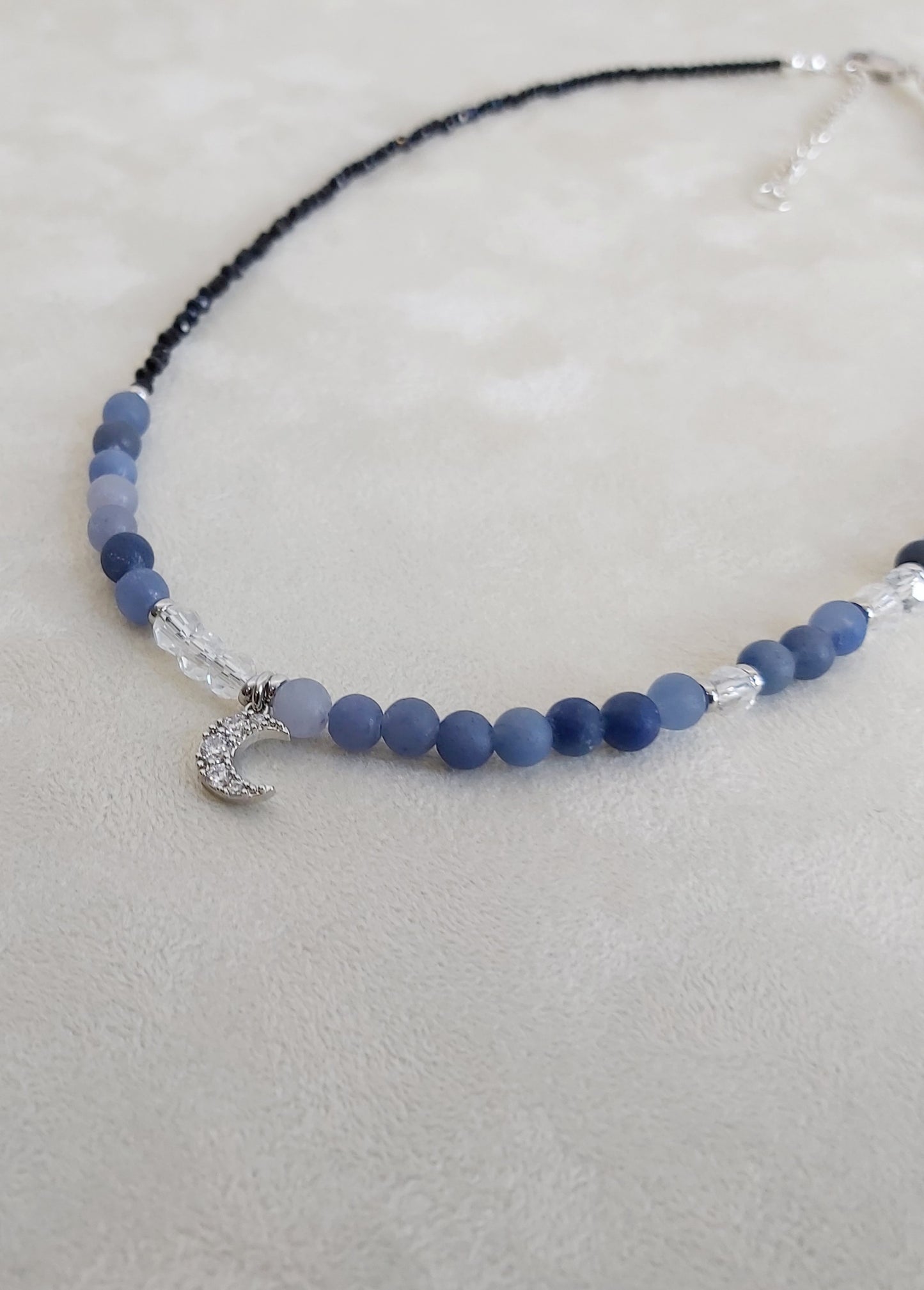 “Lunar Shadow” – Blue Aventurine, Moon & Star Jewelry Set