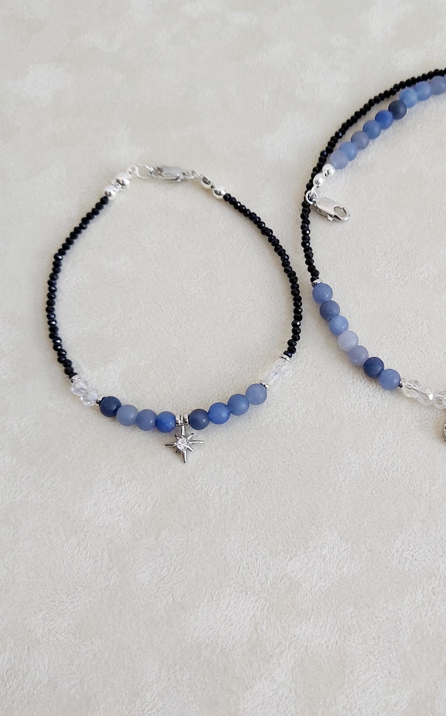 “Lunar Shadow” – Blue Aventurine, Moon & Star Jewelry Set